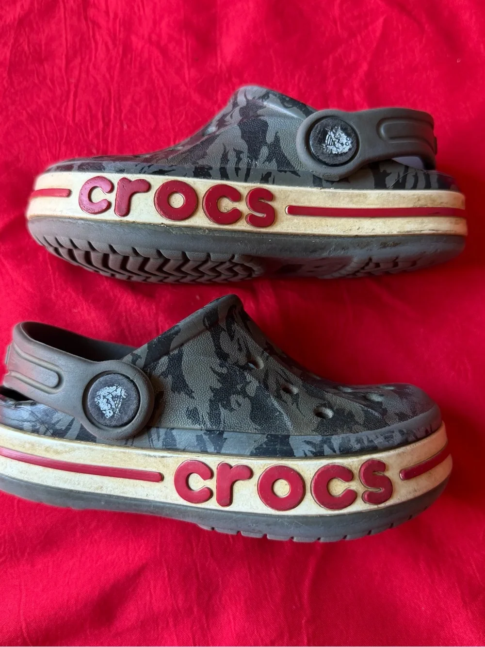 Kids Gray Camo Crocs